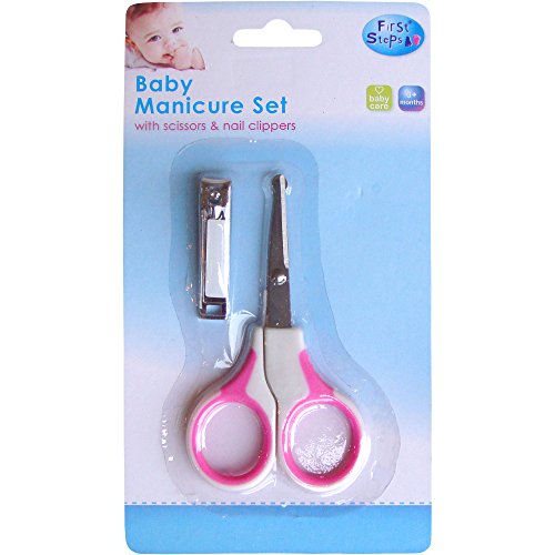 Baby Manicure Set with Scissors and Nail Clippers (Pink)