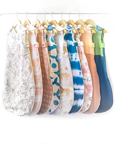 Image of Crane Baby Wearable Blanket, Wearable Soft Cotton Baby Blanket for Boys and Girls 0-9 Months, Desert Rose and Copper, 19 inchw x 30 inchh