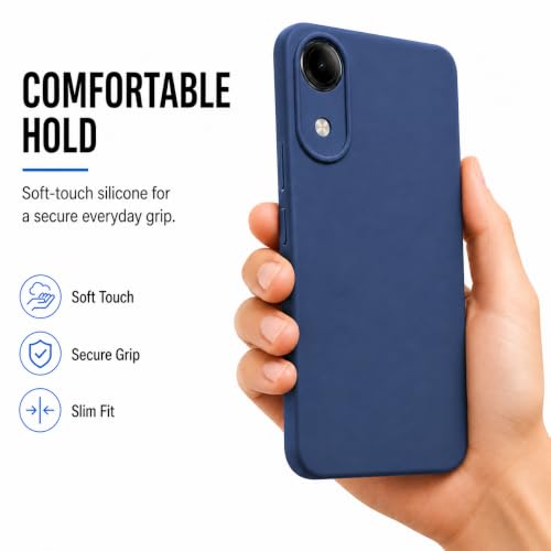 Image of FIRST MART Matte Silicone Back Cover for Vivo T5e - Blue
