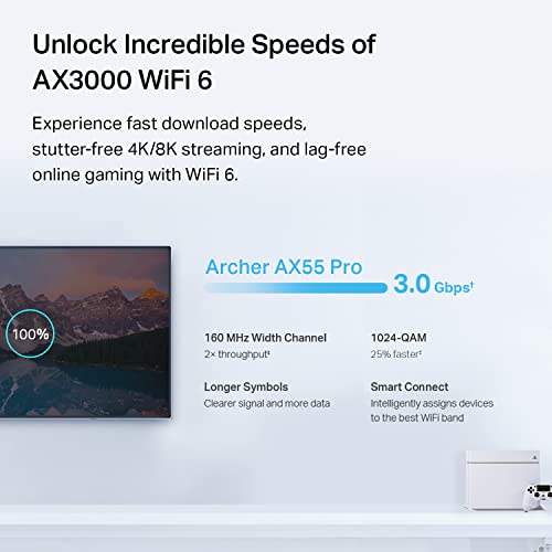 Image of TP-Link AX3000 Pro WiFi 6 Router (Archer AX55 Pro) - Multi-Gigabit Wireless Internet, 2.5 Gbps Port, VPN, OFDMA, MU-MIMO, WPA3, Alexa Compatible (Renewed)