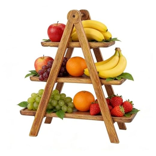 3-stufiger Cupcake-Ständer | Rechteckige Holzplatte In 3 Ebenen | Herausnehmbare Holz Servierplatte,Geeignet für Party, Essen, Dessert, Tisch, Kuchen, Snack, Gebäck, Hochzeit, Bar