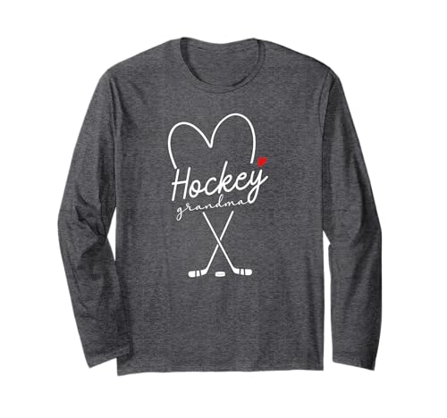 Hockey Grandma Heart Ice Hockey Player Grandmother Long Sleeve T-Shirt
