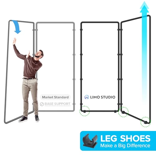 LimoStudio 13.1 x 8 feet (W x H) Green Super Large Backdrop Screen with Stand Frame, 4 Panel Foldable Background, Angle Adjustable, Enhanced Stability with Leg Shoes, Photoshoot, Chromakey, AGG3383
