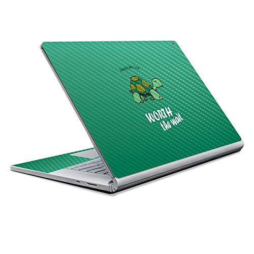 Image of MightySkins Carbon Fiber Skin for Microsoft Surface Book 2 13 inch (2017) - Late Turtle,Protective, Durable Textured Carbon Fiber Finish,Easy to Apply, Remove, and Change Styles,
