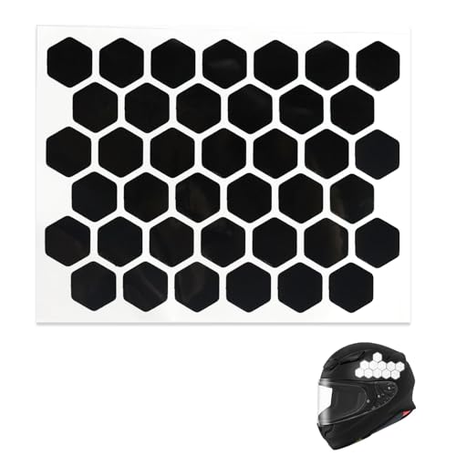 Lot de 1 Autocollant Réfléchissant, Noirs, pour Casque, Réflecteurs pour Vélo, Scooter, Poussette (Exagone)