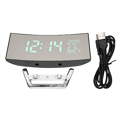 Reloj despertador digital LED curvo con temperatura para casa 7