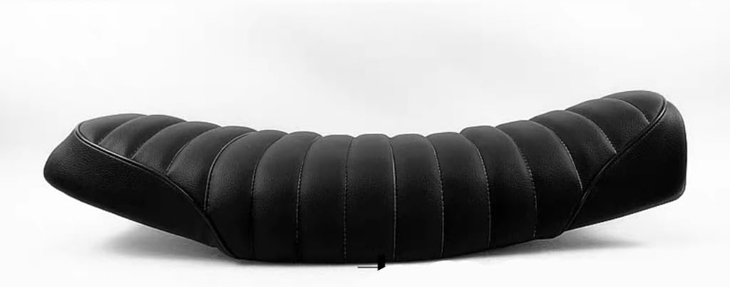Retro Motorcycle Seat Cover Compatible with GN125 GN250 Waterproof Leather Cafe Racer Flat Seat(Black)