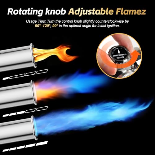 Image of Propane Torch Weed Burner, 37 inch High Output Weed Torch Flamethrower | 45000BTU Blow Torch, Detachable Long Arm Heavy Duty For Garden, Ice, Snow, Stumps, Roofing, Camping, Tank Not Included