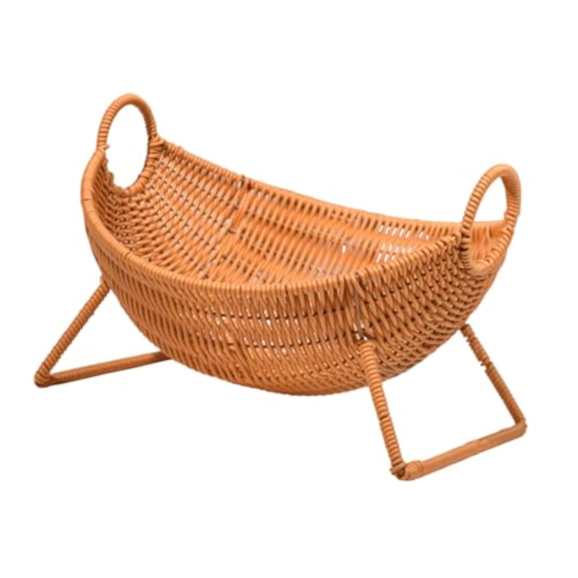 Handwoven Fruit Basket Imitation Rattan Serving Tray