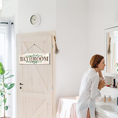 Bathroom Sign Wall Decor, Bathroom Wall Art Farmhouse Bathroom Sign Wood Hanging Wall Plque Decorative For Bathroom, Christmas Gift For Home #TOP1