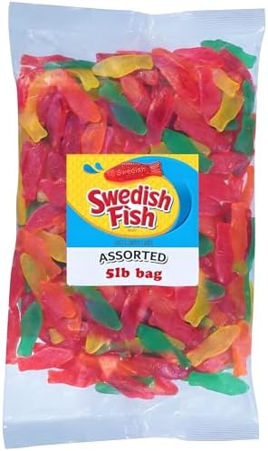 SWEDISH FISH Assorted Soft & Chewy Gummy Candy, Bulk Candy, 5 lb
