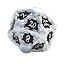 Silver White Black Skull D20
