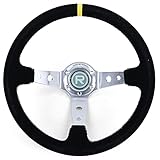 Carparts-Online 29561 Rennsport Lenkrad geschüsselt TYP 4 Echt Wildleder Schwarz 350mm für Momo Sparco