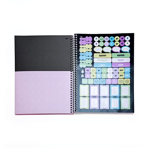 Caderno Espiral Jandaia 1 Mat 80Fls Holografica Sky