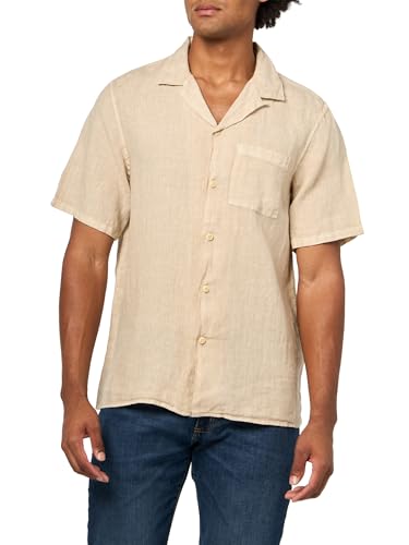 Lucky Brand Mens Short Sleeve Linen Camp Collar Shirt