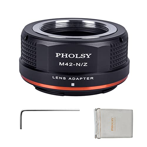 Image of PHOLSY M42 to Z Mount Adapter Compatible with M42 42mm Screw Mount Lens to Nikon Z Mount Camera Body Compatible with Nikon Z fc, Z30, Z9, Z6 II, Z7 II, Z6, Z7, Z5, Z50