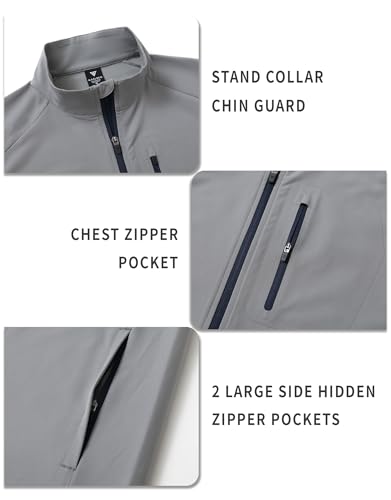 Image of M MAELREG Mens Vests Outerwear Windproof Lightweight Softshell Vests Zip Pockets Sports Sleeveless Jacket Golf Vests for Men