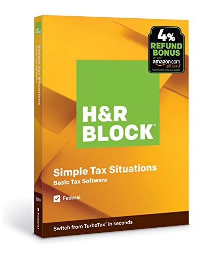 H&R Block Tax Software Basic 2019 with 4% Refund Bonus Offer [PC/Mac Disc]