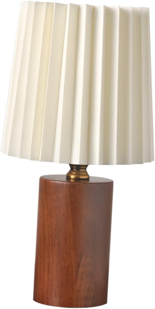Homoyoyo Retro Decor Table Lamp Bedroom Bedside Nightstand Light Pleated Desk Lamp for Home Decor