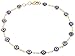 Gold Overlay with Navy Blue Mini Evil Eye Style 10 Inch Anklet (T-321)