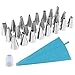 26 Unids /set Boquillas para Tuberías Juego Puntas para Decoración Pasteles Crema para Glaseado Bolsas para Tuberías Boquillas Acero Inoxidable para Herramientas Decoración