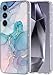 luolnh Compatible with Galaxy S24 FE Case,Samsung Galaxy S24 FE Marble Case,Brilliant Cute Design Shockproof Flexible Soft Silicone Bumper Cover Skin Phone Case for Samsung S24 FE -Aqua Green