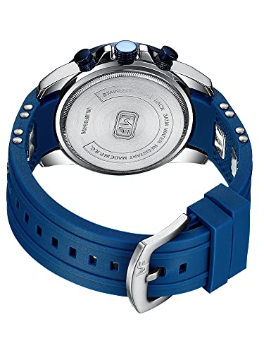 Mens Sport Watches Military Waterproof Multifunction Chronograph Watch Luminous Silicon Strap Casual Watches for Men Fashion Business Wrist Watch Clock