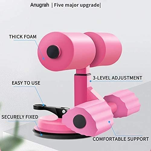 Anugrah Sit Up Bar Portable Adjustable, Sit Up Assistant Device, Ab Workout Equipment with Suction Cups, Support Rode, Ab Exercise Machine for Home Gym Work, Multicolour 4