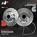 A-Premium 2-PC Set 12.99 inch (330mm) Rear Drilled and Slotted Disc Brake Rotors Compatible with BMW 330i/335i/340i xDrive, 430i, 328i, 330i, 335i, 340i, 330i/335i/340i GT xDrive