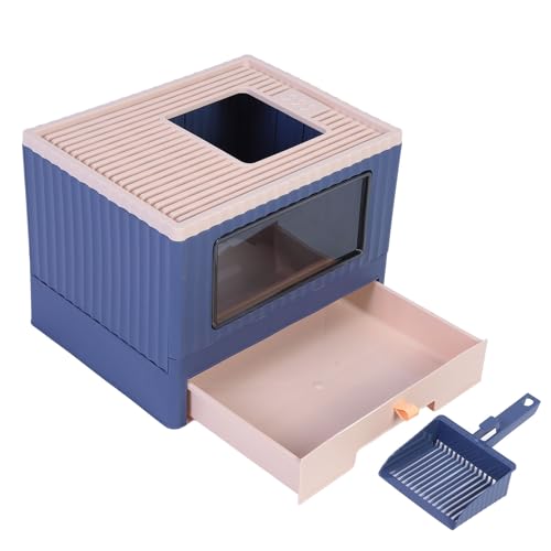 Caixa de Areia Dobrável para Gatos, Caixa de Areia para Gatos Semi-fechada, Banheiro Portátil para G