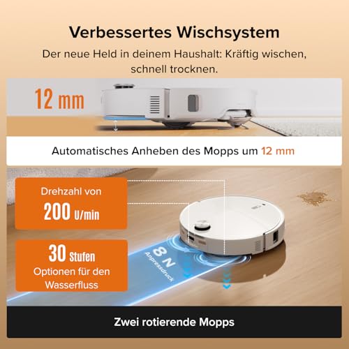roborock Qrevo Edge 2 Saugroboter mit Wischfunktion, 25.000Pa Saugkraft – Ansicht 3