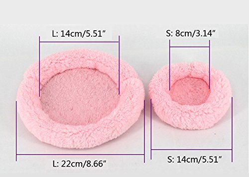 Honggun® Hamster Nest, Hamster Bed Mat Circular Shaped Warm Soft Comfortable Washable Pp+Velvet For Mice, Guinea Pigs And Other Small Animals (L, Pink) #TOP1