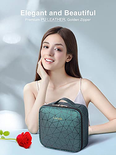 Luxtude Leather Travel Makeup Train Case, Waterproof Makeup Bag Cosmetic Case Organizer thumb #6