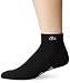 Lacoste Men's Sport Quarter Ped Sock, Black/Silver Chine, 6