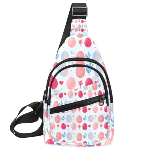 Sac à bandoulière motif œufs de Pâques pour randonnée voyage multicolore