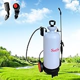 Battery Powered and Manual Air Dual Function Sprayer 3.2 Gallon Hand Cart on Wheels for Lawn & Garden 3200 mAh Rechargeable
