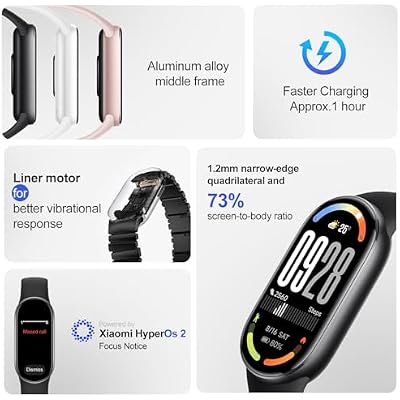 XIAOMI Mi Smart Band 10 (2025) - 1.72 AMOLED Display | 21 Days Battery Life | Touchscreen, Multi-Sport Tracker, Activity Tracker, Heart Rate Monitor | BT5.4 - Midnight Black