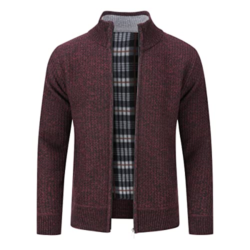 Cárdigan de punto con forro polar suéter grueso chaqueta de punto invierno