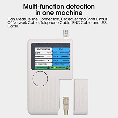 Netzwerktester, RJ11 RJ45 Messgerät USB BNC 4-in-1 tragbares LAN Netzwerk Kabeltester Fernbedienung Leitungstester für UTP STP Kabel Tracker