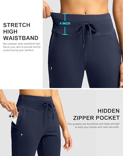 Image of Soothfeel Womens Joggers with Zipper Pockets High Waisted Sweatpants Athletic Leggings Pants for Workout Running Yoga