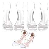AOZUO 2 Pairs Gel High Heels Cushion Insoles, Self-Adhesive Arch Support Insoles, Invisible Slim Inserts Shock Absorption Soft Silicone Slip 3/4 Length Inserts for Flats Slipper Sandals Women's 5-9