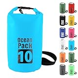 MOMAHUA 10L Bolsa Estanca,Azul Cielo Bolsa Impermeable Bolsa Seca Mochila Estanca con No Correas,2L/5L/10L/15L/20L/25L/30L Dry Bag para Camping,Pesca,Rafting,Ciclismo
