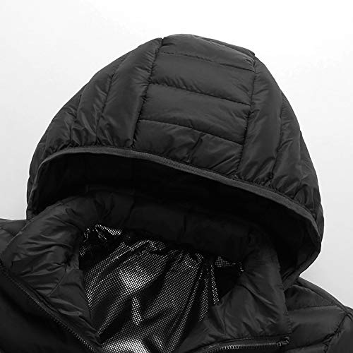 Image of Unisex Heated Down Warm Jackets Lightweight Long Sleeve Winter Coats Windproof Electric Insulated Heated Coat
