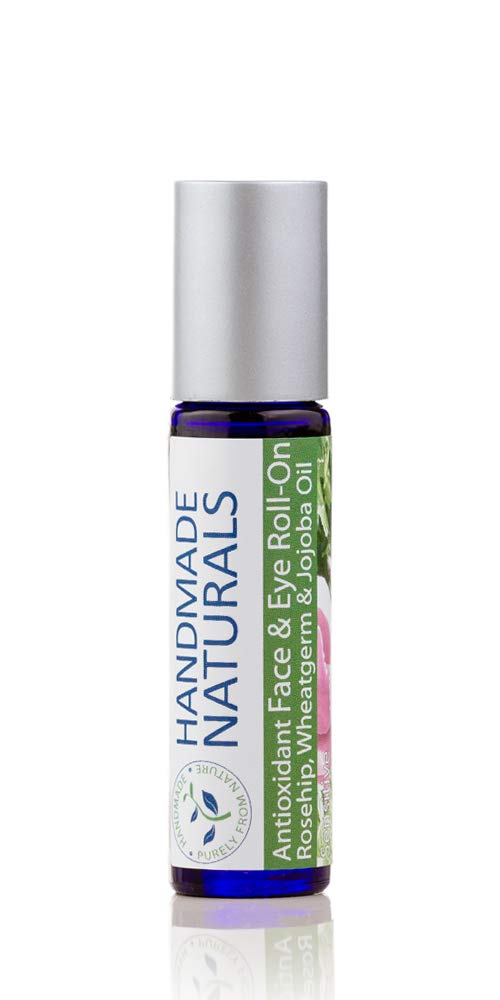Handmade Naturals Anti-oxidant Face and Eye Oil Roll-On with Pure Rosehip Seed, Jojoba & Wheatgerm Oil