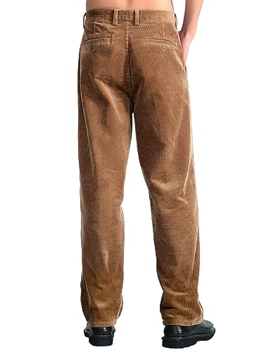 IDEALSANXUN Mens Corduroy Pants Flat Front Straight Leg Casual Pants2