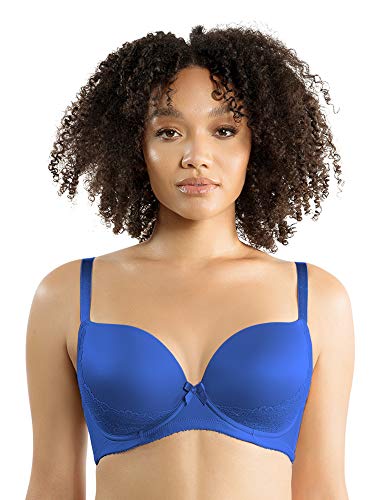 PARFAIT Casey 2801 Women's Wired Padded Plunge Seamless T-Shirt Bra-Nautical Blue-34C