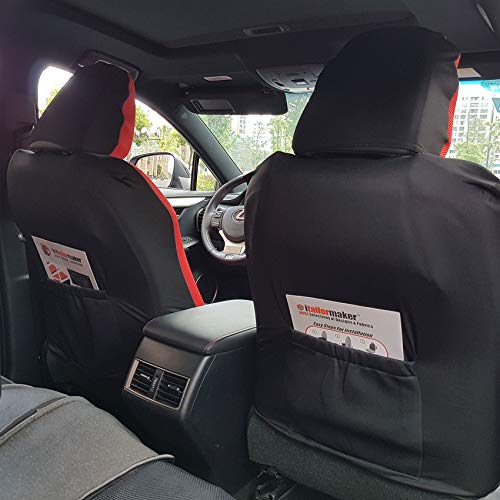 Car Seat Covers 3D Spacer Airflow Mesh Embroidery Universal Size For Tacoma Frontier Rogue Escape - Cool In Summer Warm In Winter - 9Pcs Complete Set - 8 Color Options (Red01) #TOP5