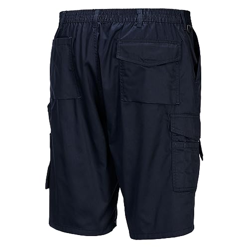 Image of Portwest Combat Shorts Construction Work Wear Pants Proctection Safety Clothing, X Large Navy