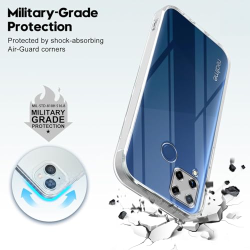 Image of Jkobi Back Cover for Realme C15 (Silicone Clear Shockproof Case with Camera Protection | Soft and Flexible | Transparent)