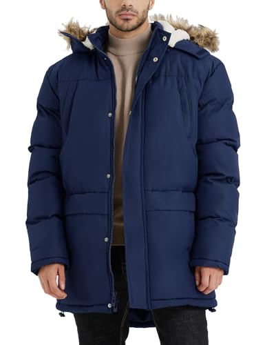 VOPOKER Winter Coats for Men Men's Long Winter Hooded Jacket Warm